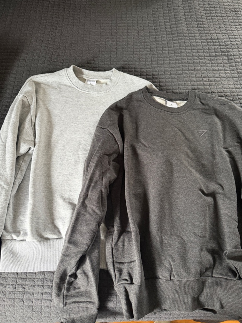 Gymshark Rest Day Two Crewneck Sweatshirts - Light Gray & Charcoal